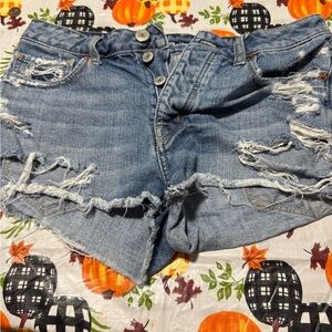 American Eagle Outfitters Ripped Blue Jean Shorts